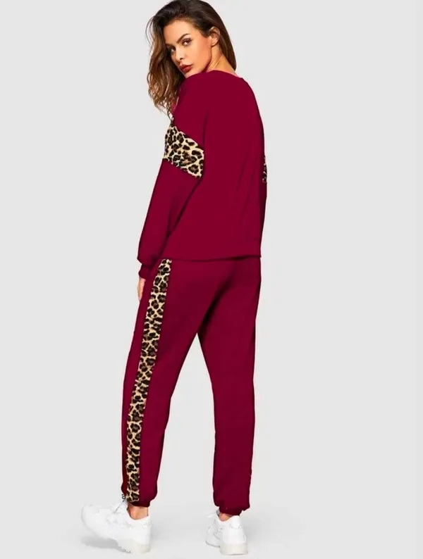 Maroon_&_Brown_Cotton_Blend_Animal_Print_Regular_Track_Suit_For_Women