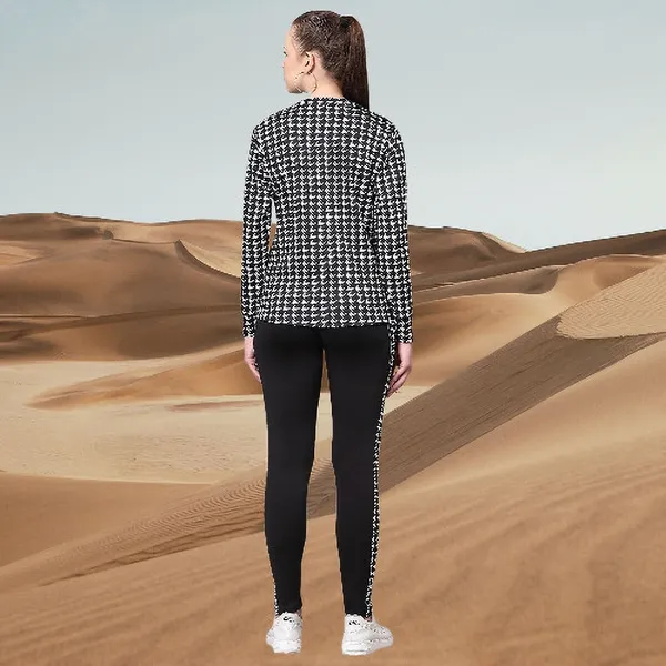White_&_Black_&_White_Cotton_Blend_Printed_Regular_Track_Suit_For_Women