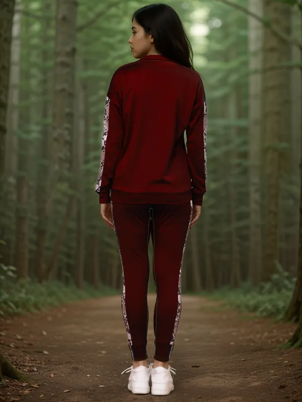 Maroon_Cotton_Blend_Solid_Regular_Track_Suit_For_Women