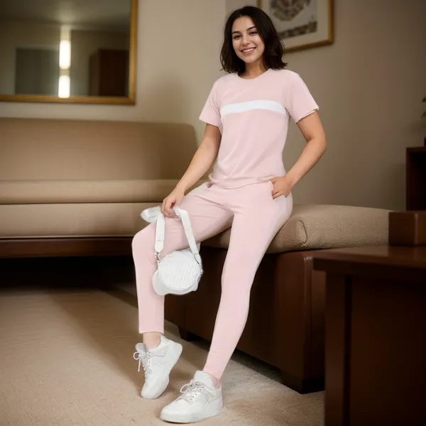 Pink_&_White_Cotton_Blend_Solid_Regular_Track_Suit_For_Women