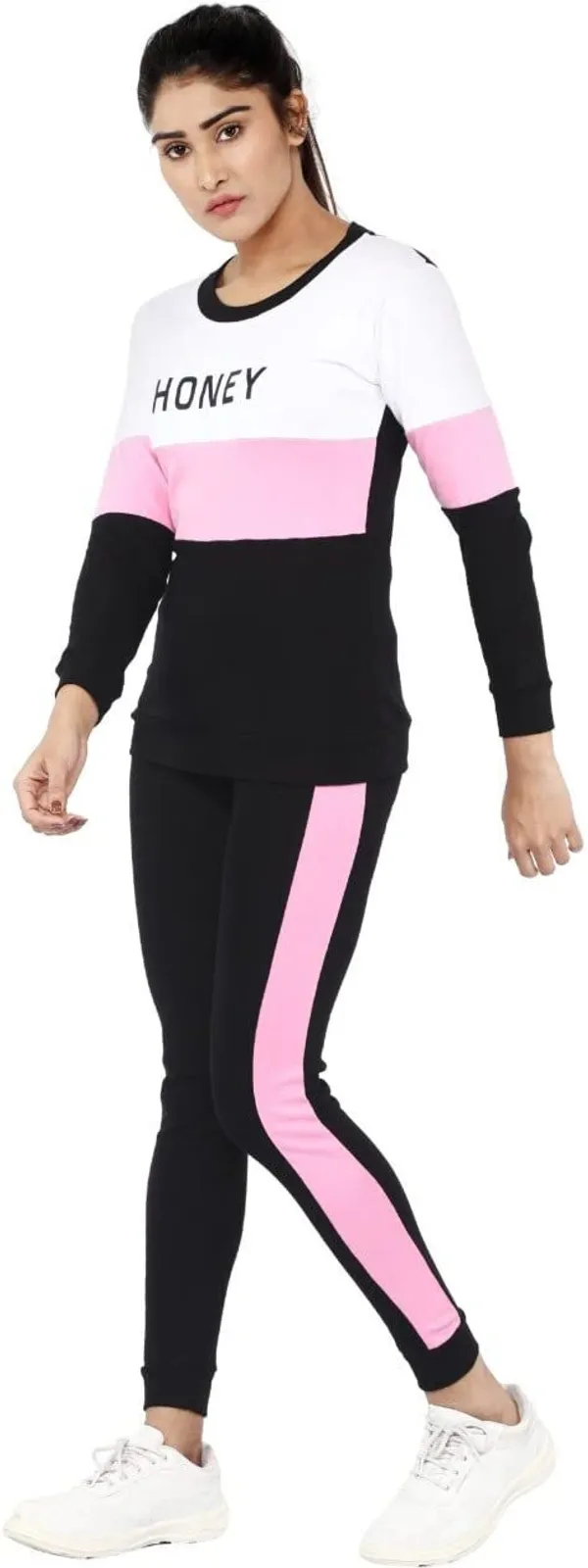 Pink_&_White_&_Black_Cotton_Lycra_Blend_Solid_Regular_Track_Suit_For_Women