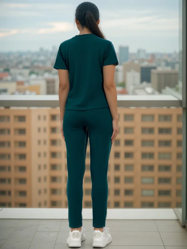 Dark_Green_&_White_Cotton_Blend_Solid_Regular_Track_Suit_For_Women