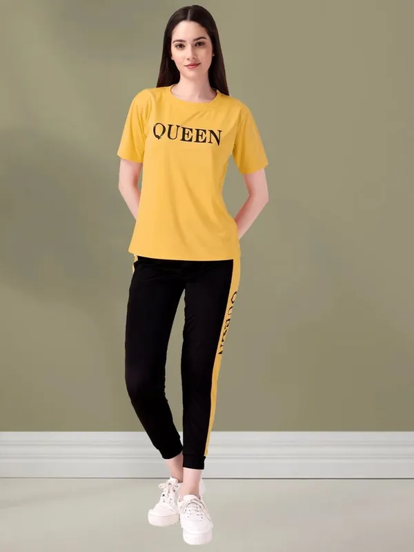MF_With_Square_Women's_Printed_Round_Neck_T-Shirt_&_Track_Pants_Set