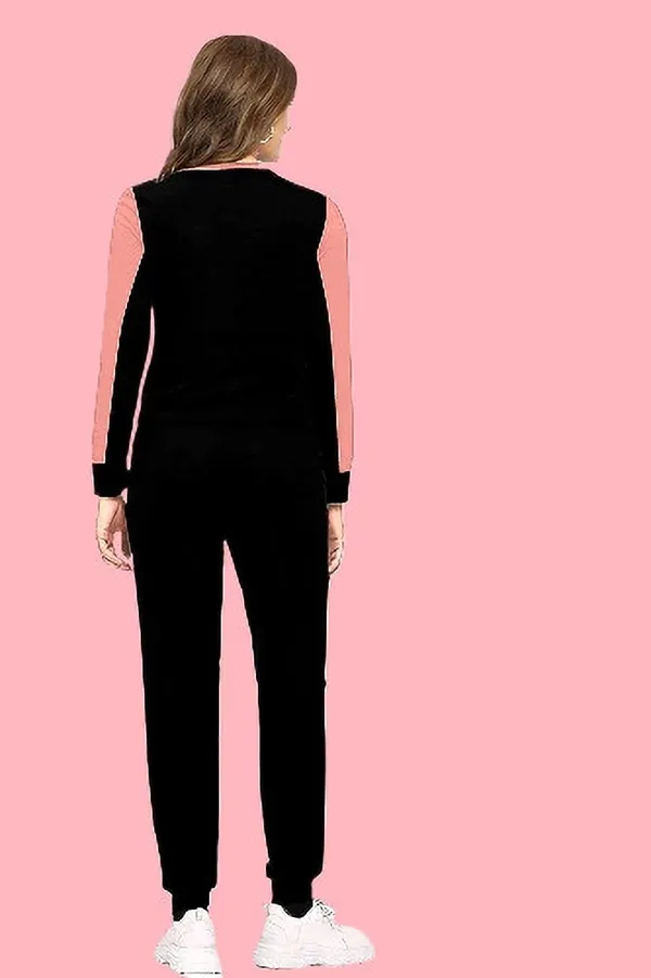 Orange_&_Black_Cotton_Blend_Colorblock_Regular_Track_Suit_For_Women