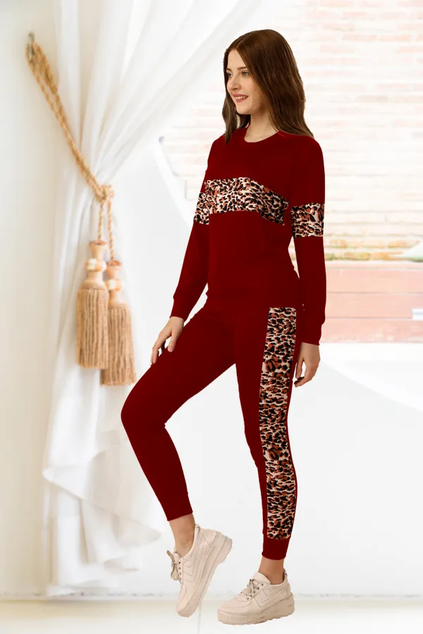 Multicolor_Cotton_Blend_Animal_Print_Regular_Track_Suit_For_Women