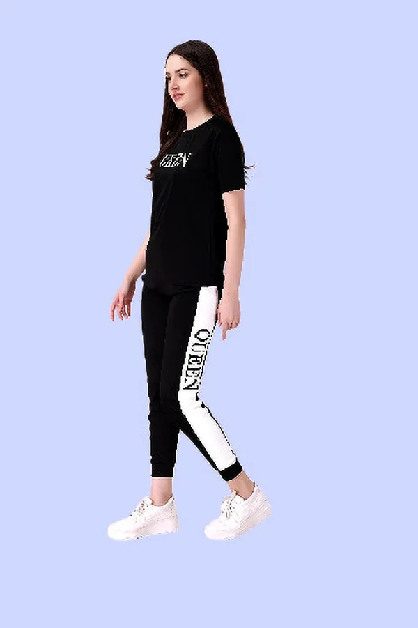 Black_&_White_Cotton_Blend_Striped_Regular_Track_Suit_For_Women