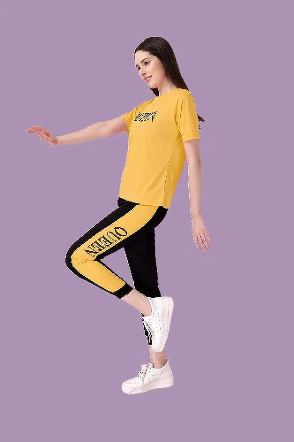 Yellow_&_Black_Cotton_Blend_Printed_&_Solid_Regular_Track_Suit_For_Women