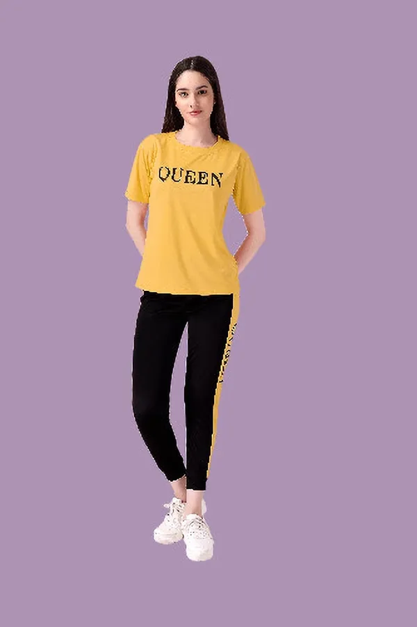 Yellow_&_Black_Cotton_Blend_Printed_&_Solid_Regular_Track_Suit_For_Women
