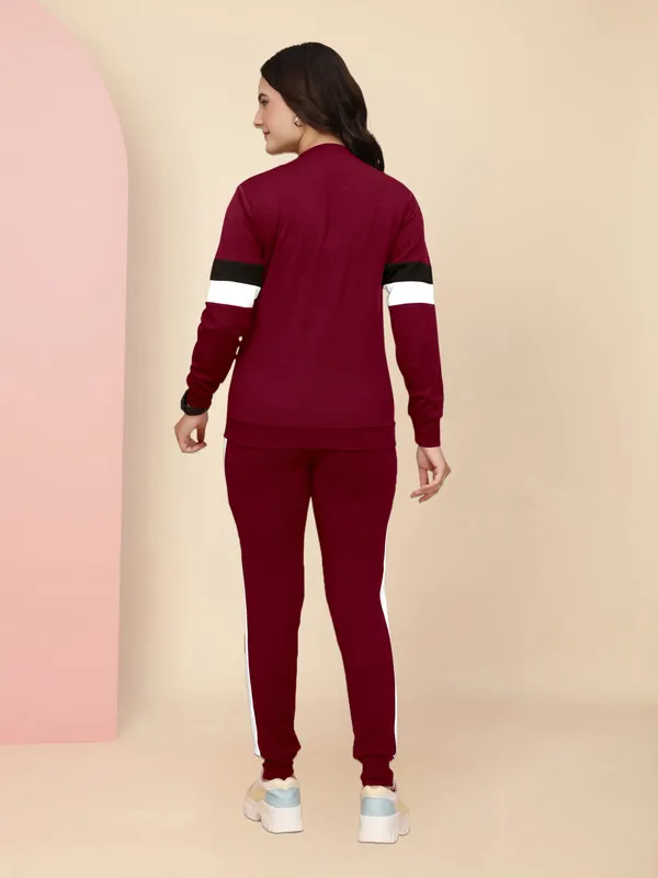 Women'_Maroon_Striped_Summer_Track_Suits_/_Activewear_/_Yogawear_/_Gymwea_/_winterwear_/_track_suit_for_women_summer_/_new_track_suit_/_track_suit_girls_/_track_suit_tranding_/_tracksuit_/_track_pant_.