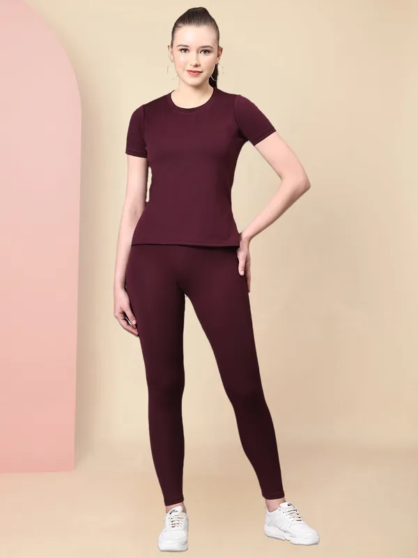 Wine_Activewear_T-Shirt_and_Leggings_Set_–_Stretchable_Sportswear_for_Fitness,_Yoga,_and_Daily_Wear