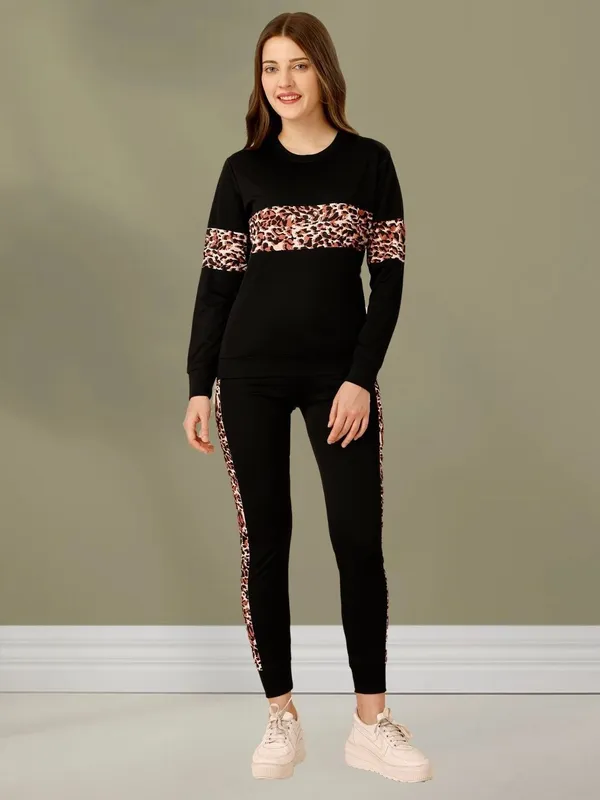 Women’s_Black_Printed_Tracksuit_Set_|_Full_Sleeve_Round_Neck_Top_&_Tapered_Track_Pants_with_Leopard_Print_Side_Stripes_|_Stylish_Sportswear_Co-Ord_Set_for_Gym,_Yoga,_Running_&_Casual_Wear