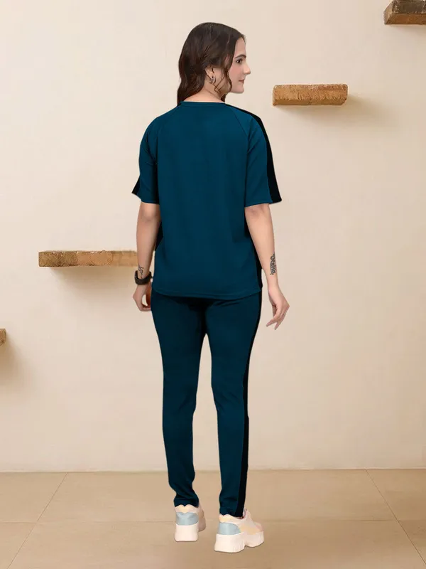 Women's_Blue_Polycotton_Lycra_Blend_Styled_With_Shoulder_Side_Taped_Tracksuit_|_Co-ord_Set_For_Women|_Active_Wear_Suit_Set_For_Women|_Track_Suit_Set_For_Women