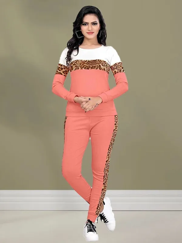 Women’s_Peach_Poly_Cotton_Tracksuit_Set_with_Leopard_Print,_Full_Sleeve_Round_Neck_Sweatshirt_&_Slim_Fit_Track_Pants_|_Stylish_Co-ord_Set_for_Casual_Wear,_Travel_&_Activewear_–_MF_With_Square