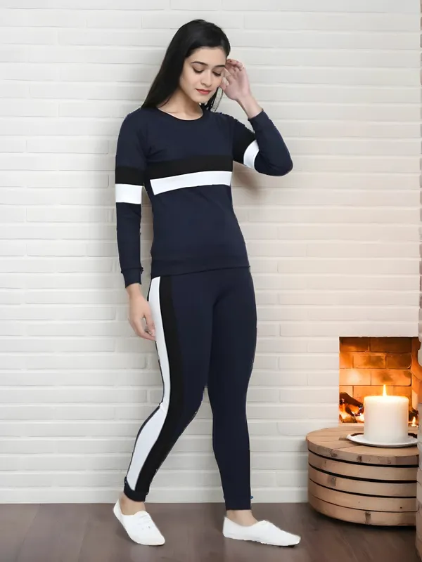 Blue_&_White_&_Black_Cotton_Blend_Solid_Regular_Track_Suit_For_Women