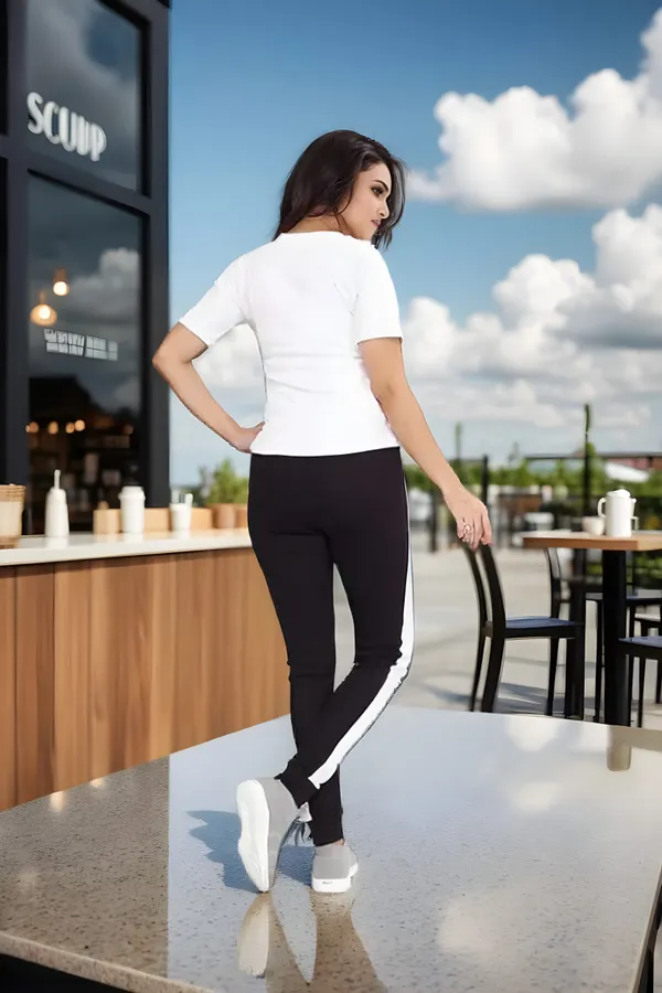 White_&_Black_Cotton_Blend_Printed_Regular_Track_Suit_For_Women