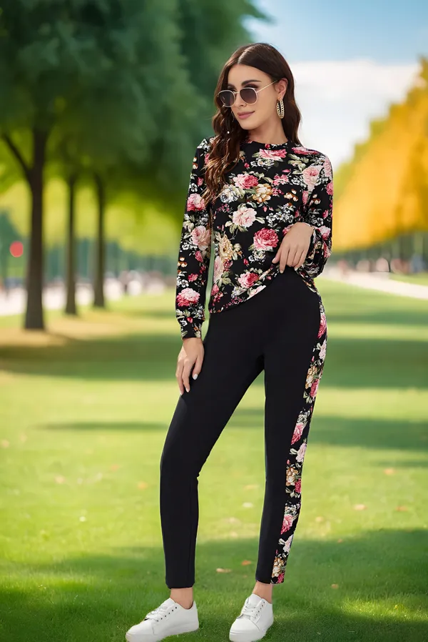 Pink_&_Red_&_Black_Cotton_Blend_Printed_Regular_Track_Suit_For_Women