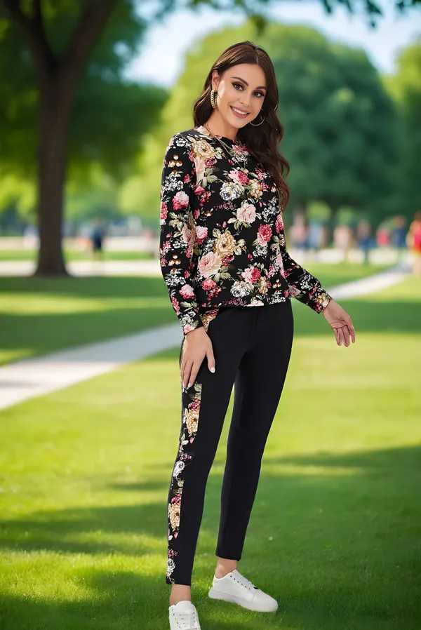 Pink_&_Red_&_Black_Cotton_Blend_Printed_Regular_Track_Suit_For_Women