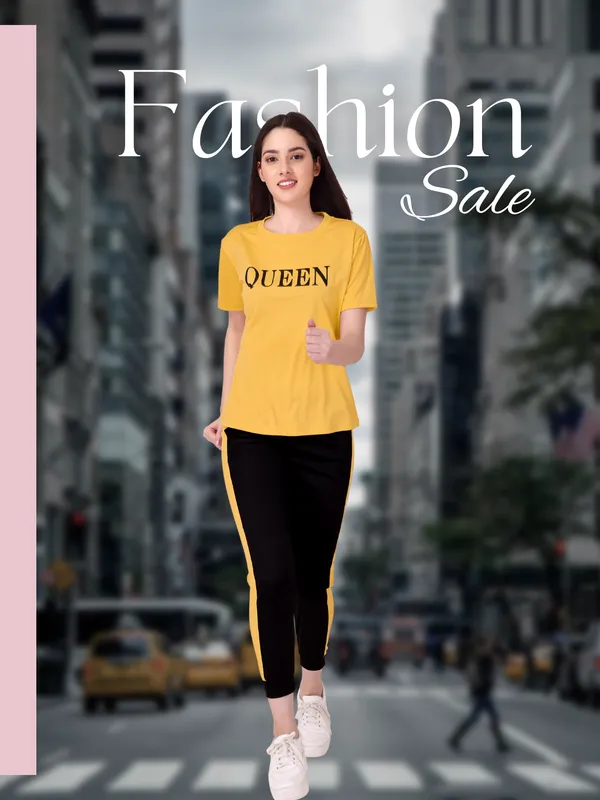 Yellow_&_Black_Cotton_Blend_Printed_Regular_Track_Suit_For_Women