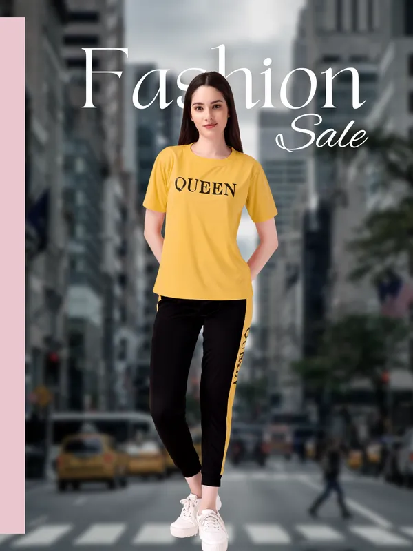 Yellow_&_Black_Cotton_Blend_Printed_Regular_Track_Suit_For_Women