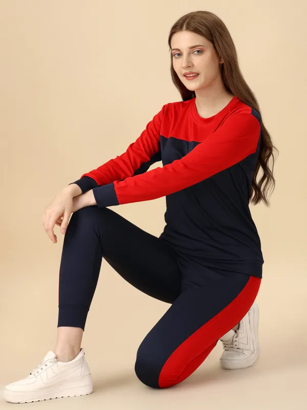 Red_&_Blue_Cotton_Blend_Colorblock_Regular_Track_Suit_For_Women