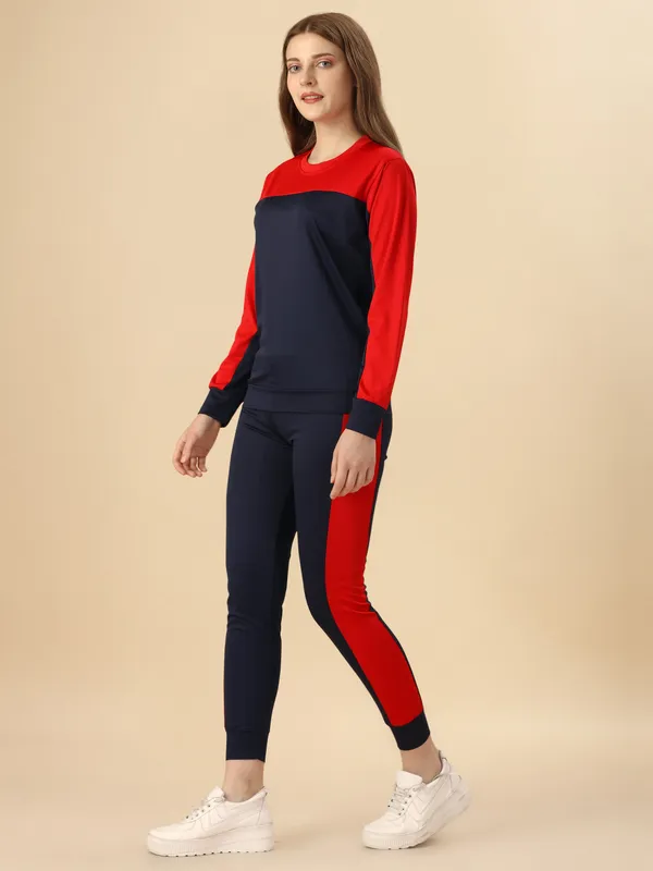 Red_&_Blue_Cotton_Blend_Colorblock_Regular_Track_Suit_For_Women