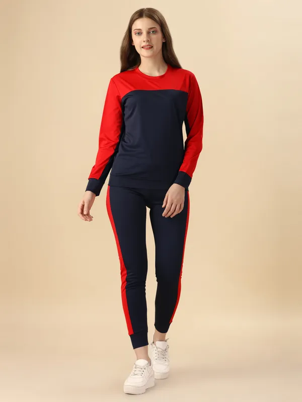 Red_&_Blue_Cotton_Blend_Colorblock_Regular_Track_Suit_For_Women