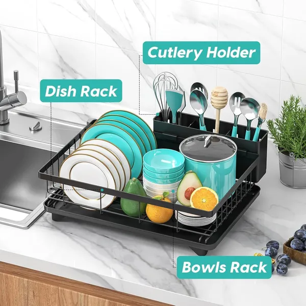 Black-Alloy_Steel-Dish_Rack_For_Kitchen