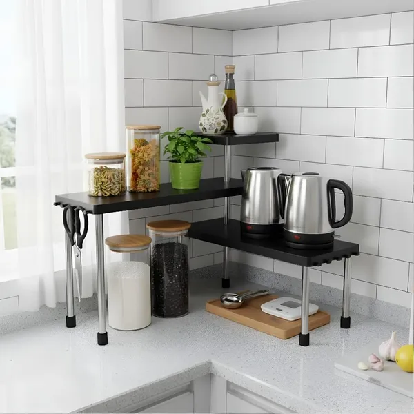 Black-Abs_Plastic,_Stainless_Steel-Kitchen_Organizer_For_Kitchen
