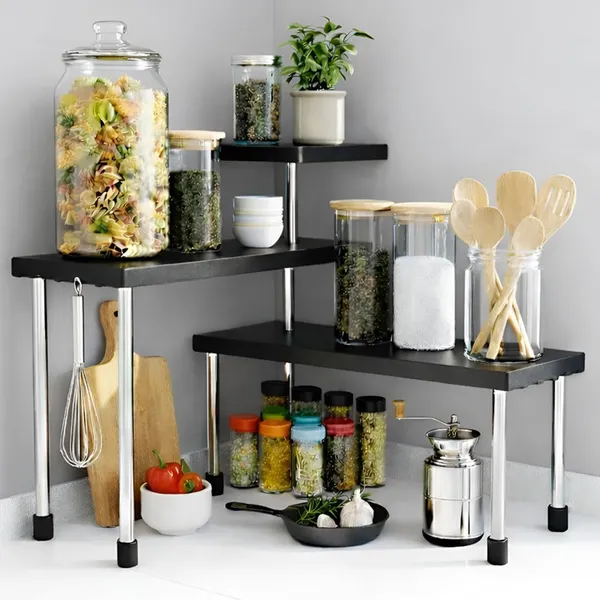 Black-Abs_Plastic,_Stainless_Steel-Kitchen_Organizer_For_Kitchen