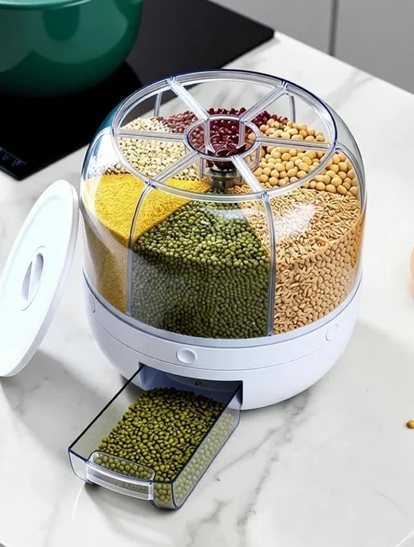 White-Polypropylene-Food_Dispenser_For_Kitchen