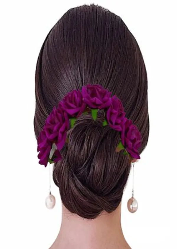 Purple_Velvet_Rose_Gajra_For_Women