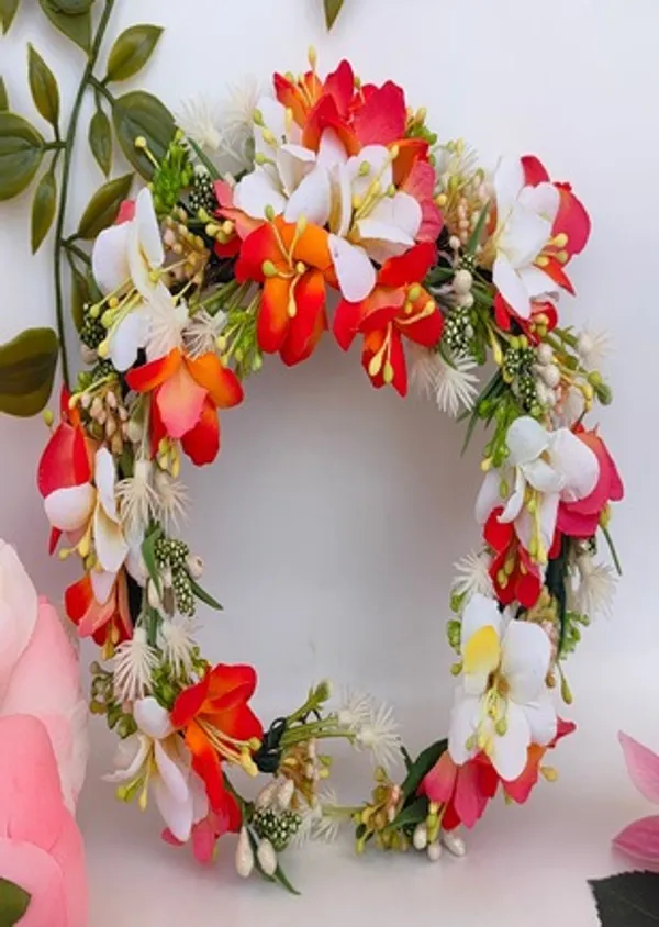 Orange_Artificial_Flower_Hair_Gajra_For_Women