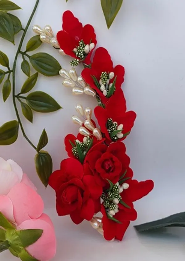 Red_Artificial_Flower_Hair_Brooch_For_Women