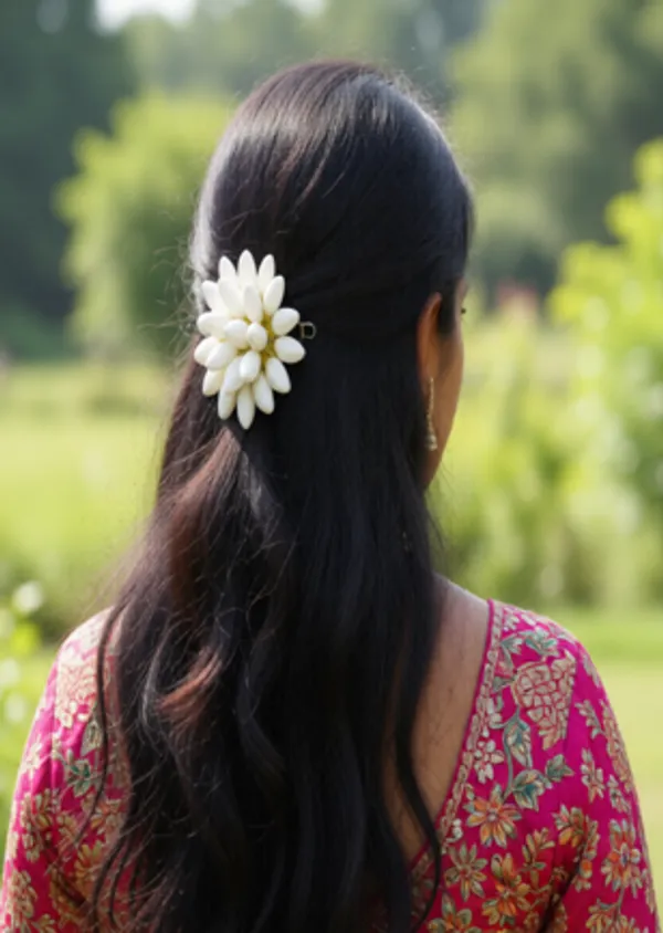 White_Artificial_Jasmine_Flower_Brooch_|_For_Special_Occasion