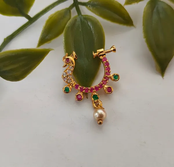 Multicolor_Peacock_Nose_Ring(Left_Side)_For_Women