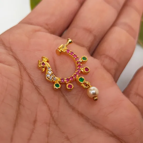 Multicolor_Peacock_Nose_Ring(Left_Side)_For_Women