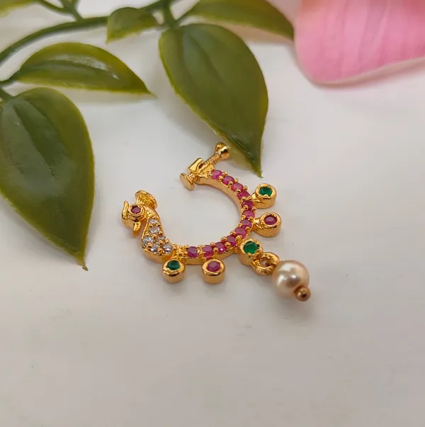 Multicolor_Peacock_Nose_Ring(Left_Side)_For_Women