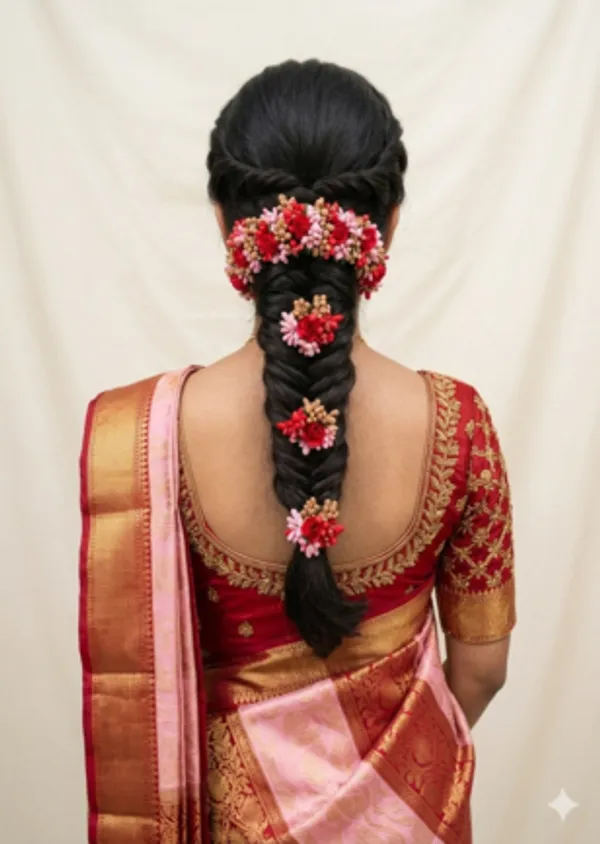 Multicolor_Bridal_Hair_Gajra_with_brooches