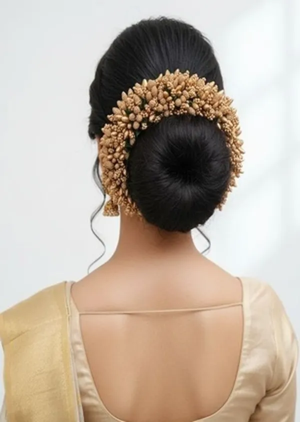 Golden_Artificial_Flower_Hair_Gajra_|_For_Women_Hair_Styling