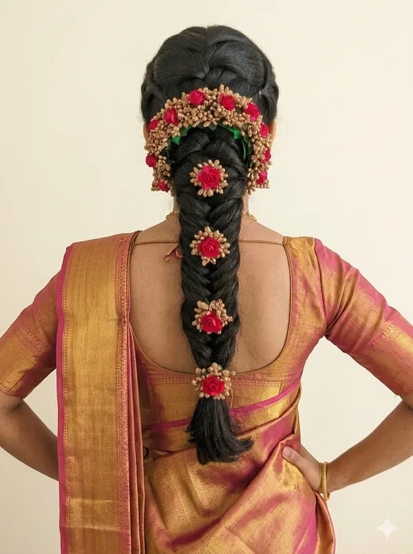 Pink_Artificial_Flower_Hair_Gajra_For_Women