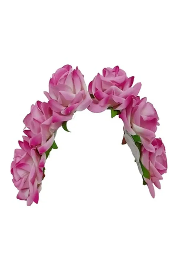 Baby_Pink_Velvet_Rose_Gajra_For_Women