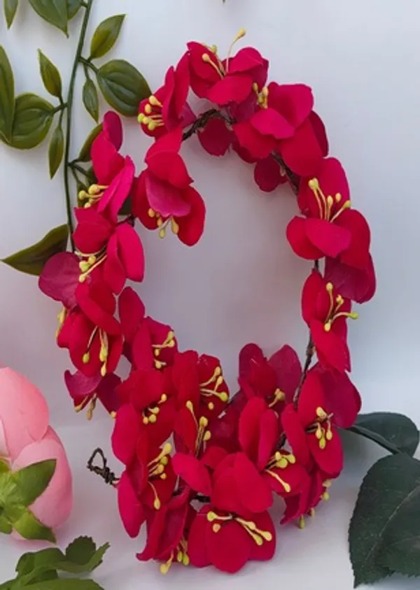 Pink_Artificial_Flower_Hair_Gajra_For_Women