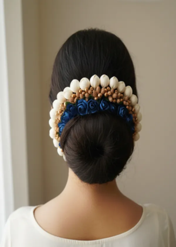 Blue_Artificial_Flower_Hair_Gajra_For_Women
