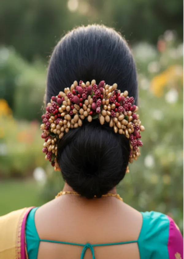 Wine_Color_Bridal_Hair_Gajra