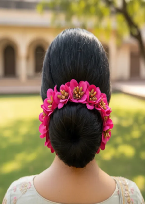 Purple_Artificial_Flower_Hair_Gajra_|_For_Women_Hair_Styling