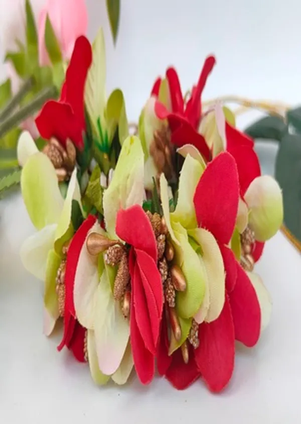 Red_&_Green_Artificial_Flower_Hair_Gajra_|_For_Women_Hair_Styling
