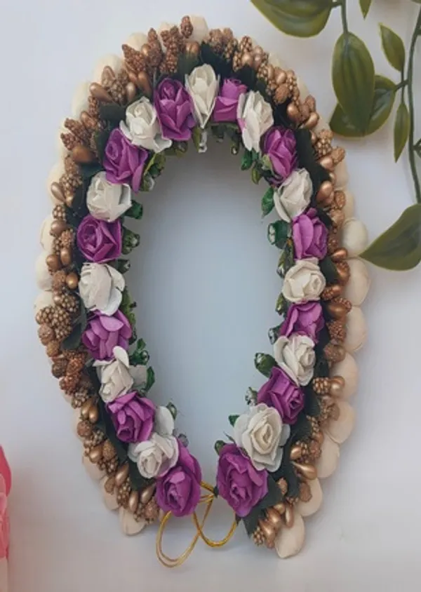 Purple_&_White_Artificial_Flower_Hair_Gajra