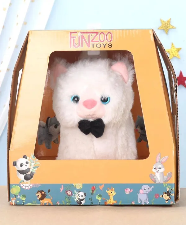 White_Battery_Operated_Musical_Walking_Plush_Cat_Toy_For_Kids_3+_|_17_Cm