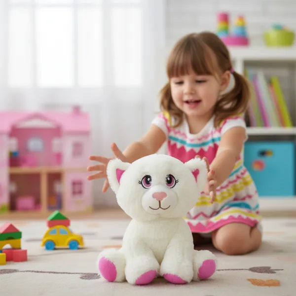 White_Mini_Adorable_Cat_Lightweight_Plush_Non_Musical_Soft_Toy_|_Age_3