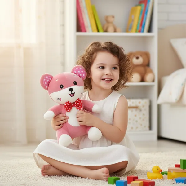 Radish_Red_Minky_Mouse_Lightweight_Plush_Non_Musical_Soft_Toy_|_Age_3